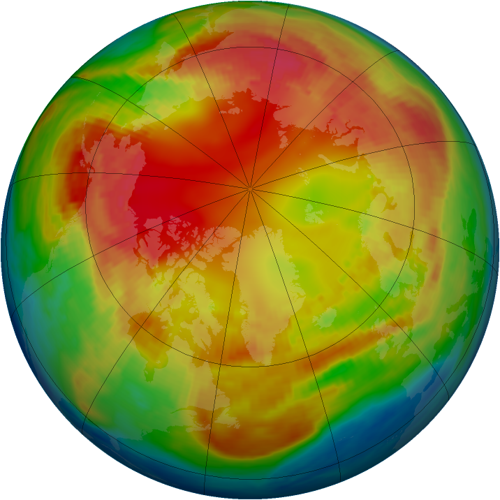 Arctic ozone map for 11 February 1985